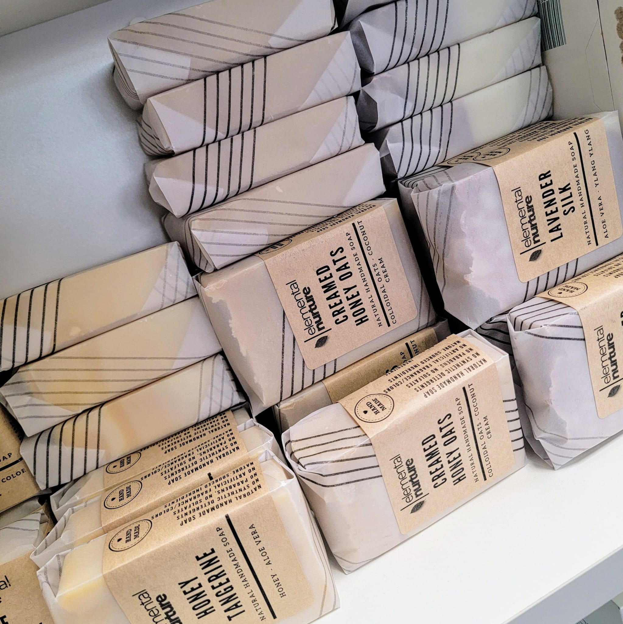 Our hand-wrapped, sustainable packaging reflects our commitment to eco-conscious skincare. Each soap is carefully wrapped in plastic-free, recyclable, and biodegradable materials, reducing waste while preserving freshness. We use minimal yet elegant packaging, ensuring a luxurious unboxing experience without unnecessary impact on the environment. Our ethically sourced, compostable wraps and labels highlight our dedication to sustainability, making it easy for you to care for your skin while caring for the p